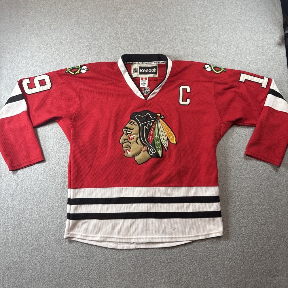 Authentic Chicago Blackhawks Jersey Men's Size 50 Reebok Jonathan Toews #19 CCM